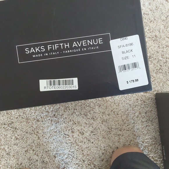 Men's black suede horsebit loafers by Saks Fifth Avenue label - Picture 3 of 5